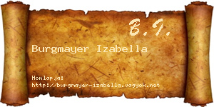 Burgmayer Izabella névjegykártya